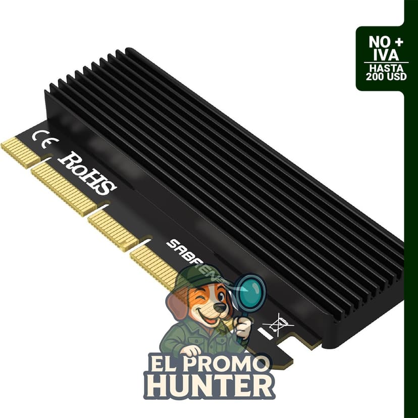 Tarjeta adaptadora M.2 NVMe SSD a PCIe X16/X8/X4 con disipador térmico de aluminio, soporta 2230/2242/2260/2280.
