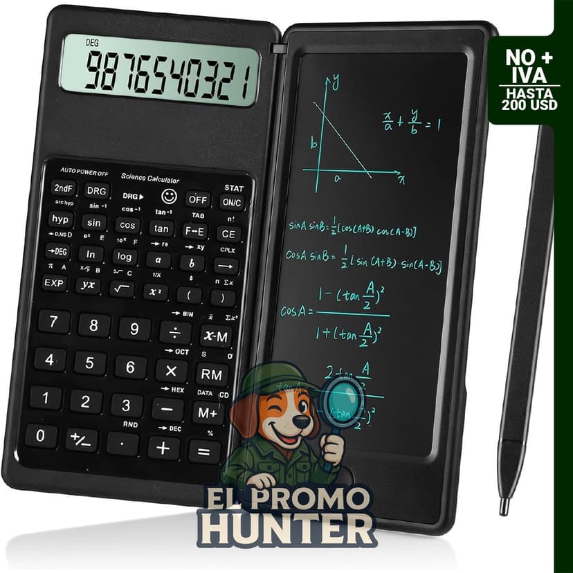 Calculadora científica IPepul para estudiantes, pantalla de 10 dígitos, incluye bloc de notas.