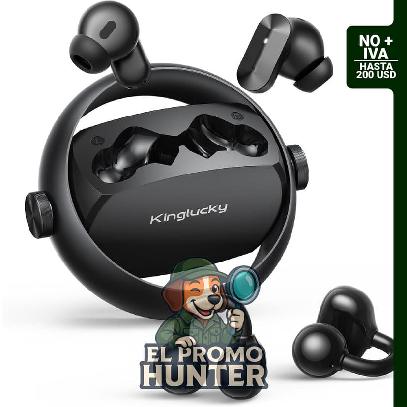 Auriculares inalámbricos Kinglucky 2 en 1, Bluetooth 5.4, con micrófono y cancelación de ruido.