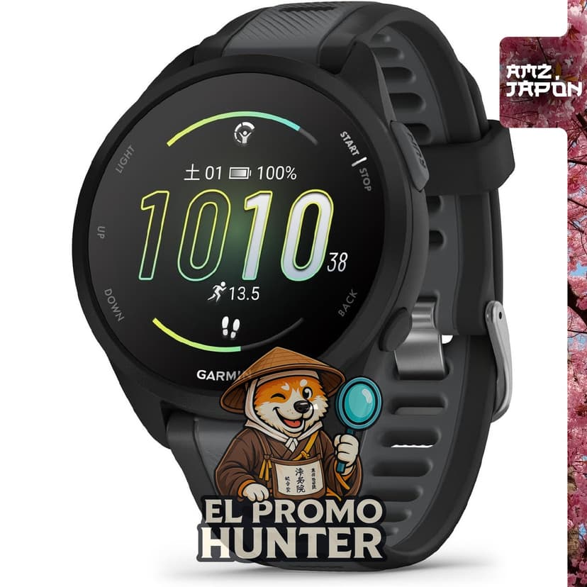 Reloj inteligente Garmin Forerunner 165 con GPS de alta precisión y pantalla táctil AMOLED.