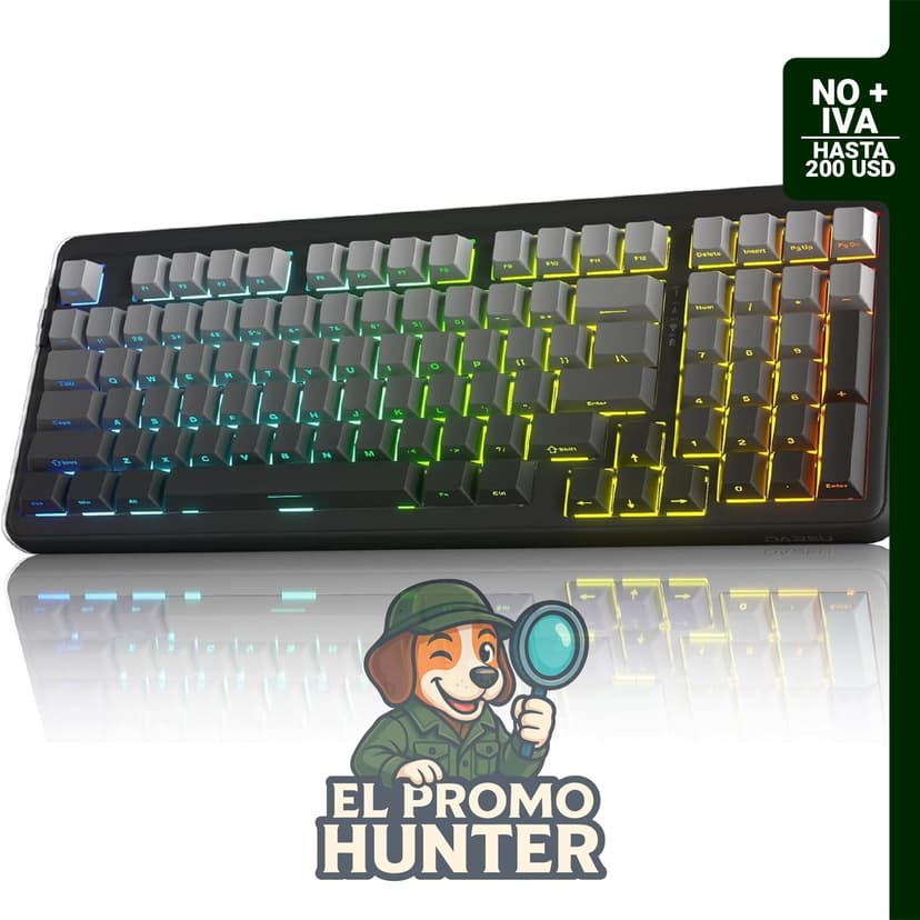 Teclado mecánico inalámbrico DAREU EK98PRO con interruptores lineales y retroiluminación RGB.