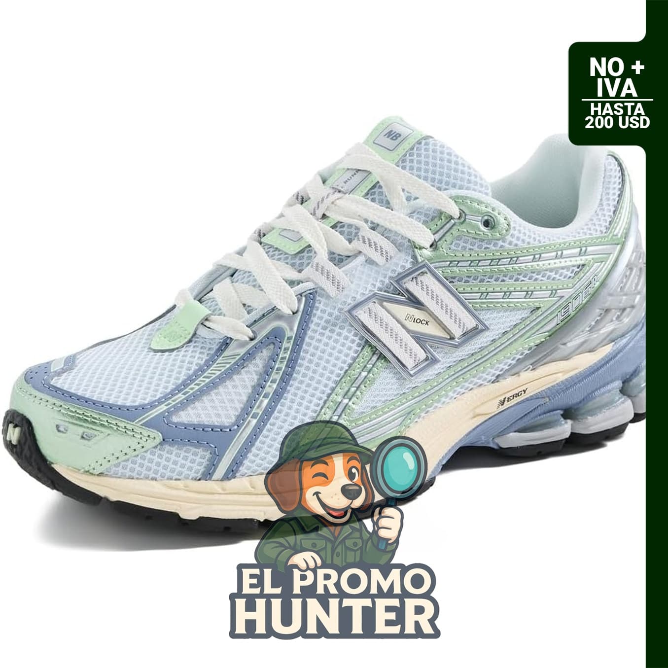 Zapatillas New Balance 1906 para hombre, diseño unisex en color azul y verde.