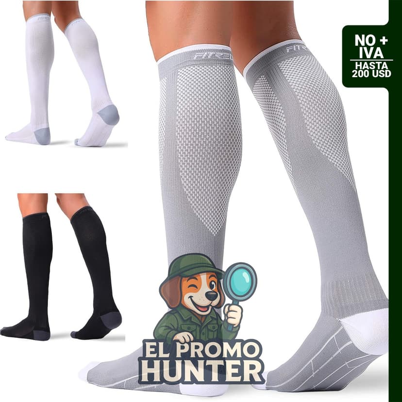 3 pares de calcetines de compresión graduada para circulación de 20-30 mmHg.