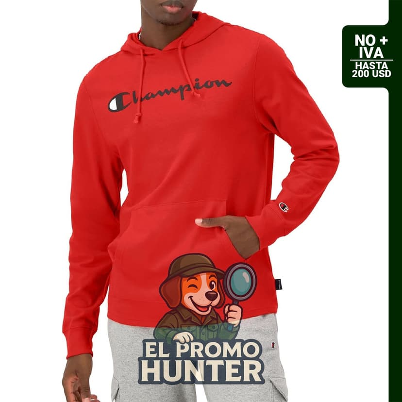Camiseta con capucha de manga larga para hombre, marca Champion.