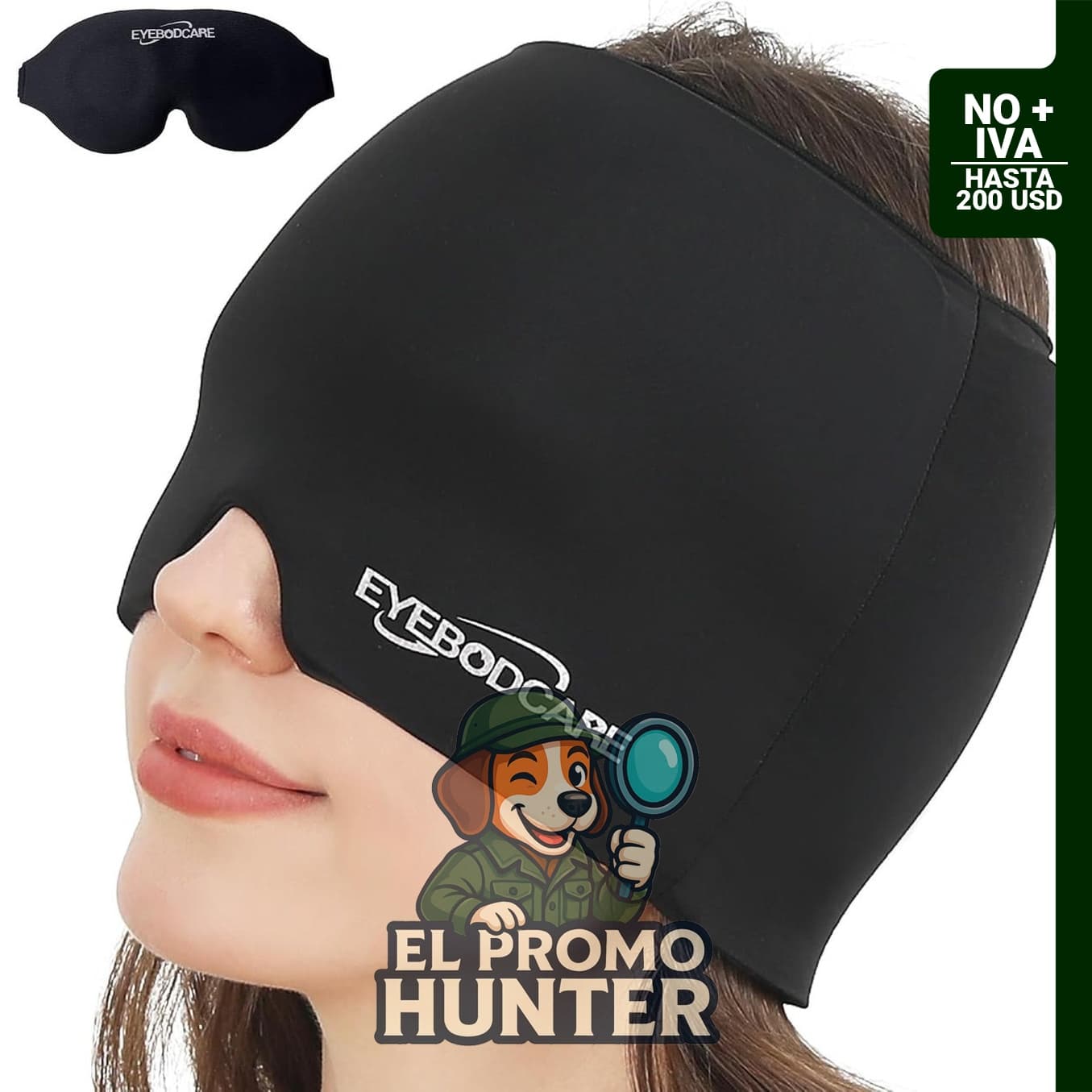 Gorro reutilizable para terapia de calor y frío, diseñado para aliviar migrañas y dolores de cabeza.