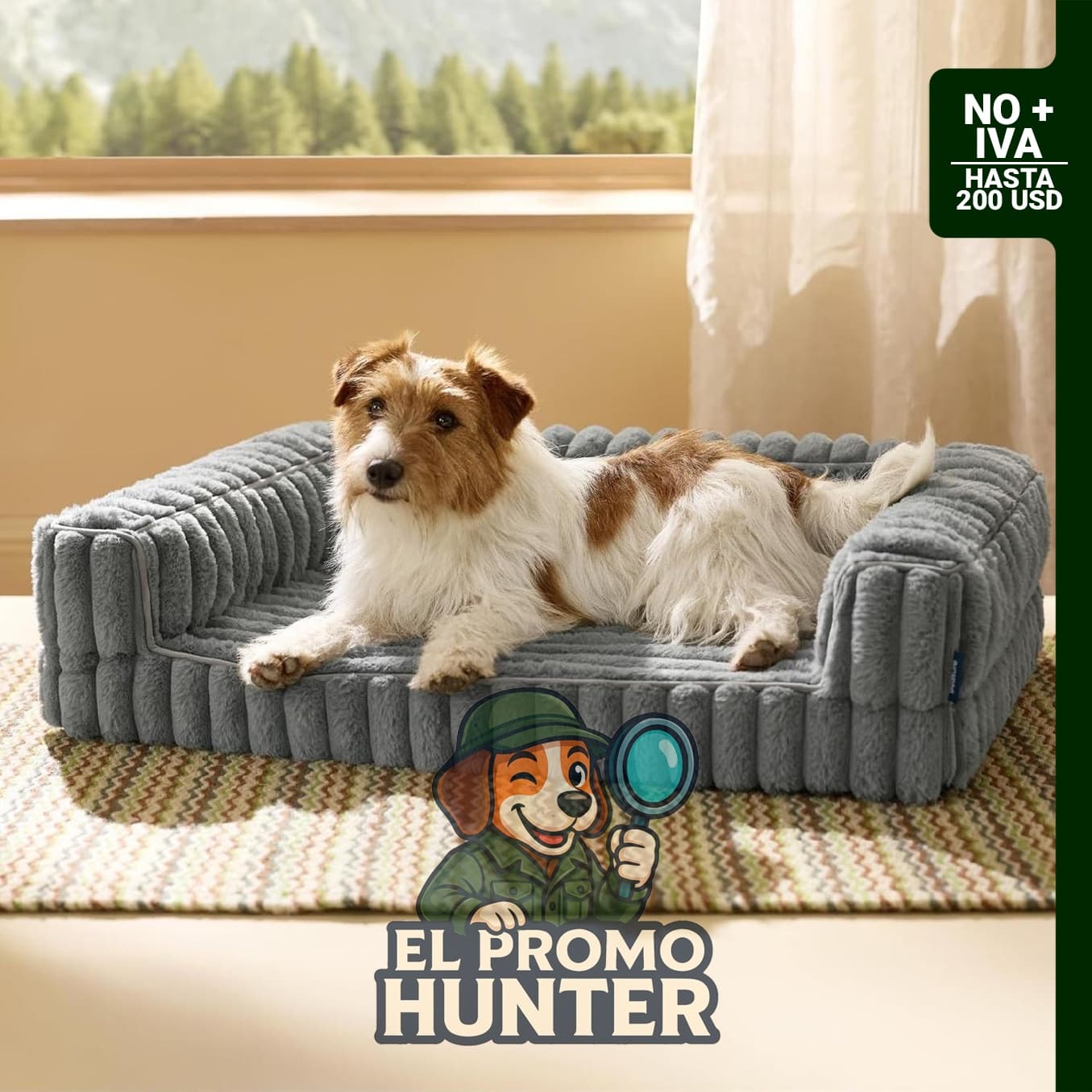Cama ortopédica para perros medianos, impermeable, de espuma viscoelástica, con lados y fondo antideslizante.