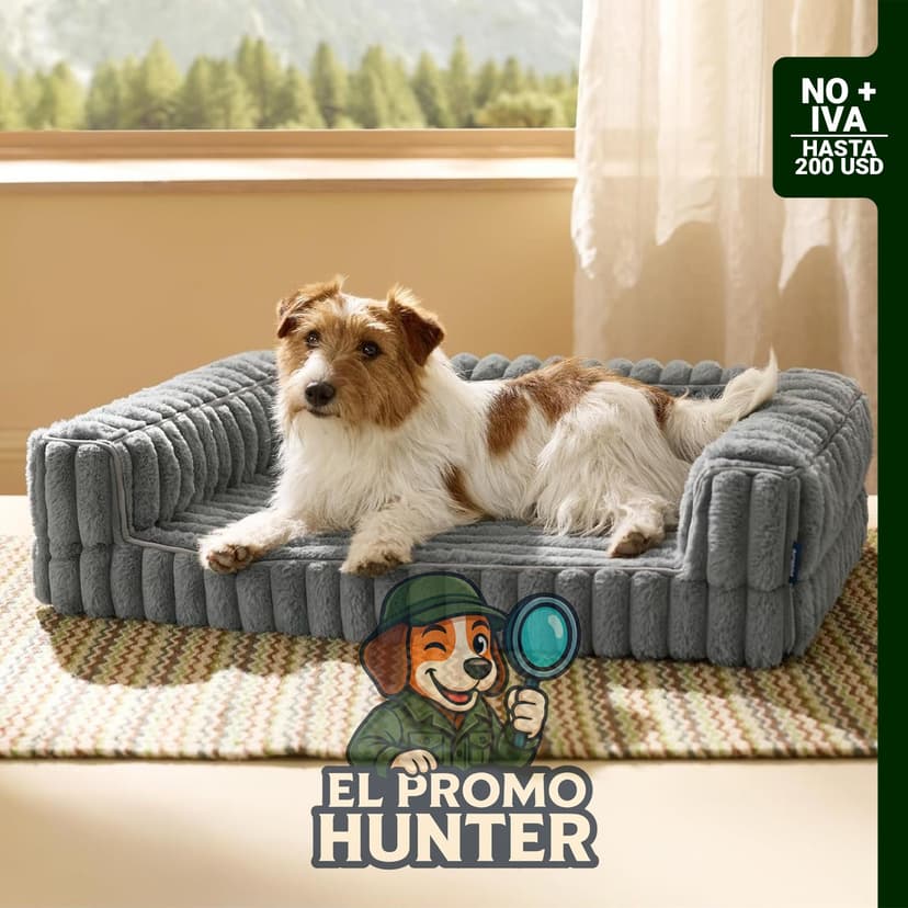 Cama ortopédica para perros medianos, impermeable, de espuma viscoelástica, con lados y fondo antideslizante.
