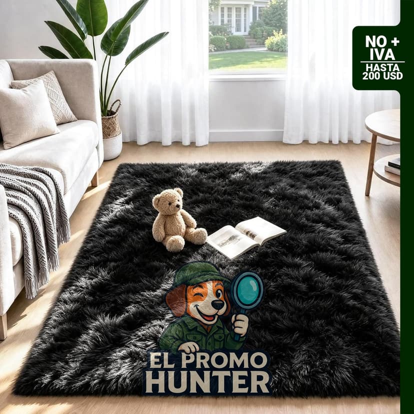 Alfombra de área de 4 x 6 pies (122 x 183 cm), lavable y esponjosa, adecuada para interiores.