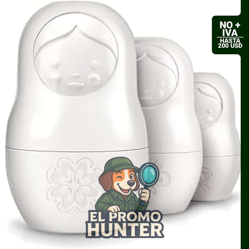 Juego de 6 tazas medidoras anidadas estilo matrioska, color blanco.