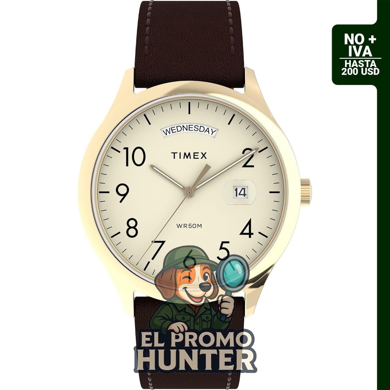 Reloj Timex Modern Easy Reader de 40 mm con correa negra y dial blanco, caja en tono plateado.