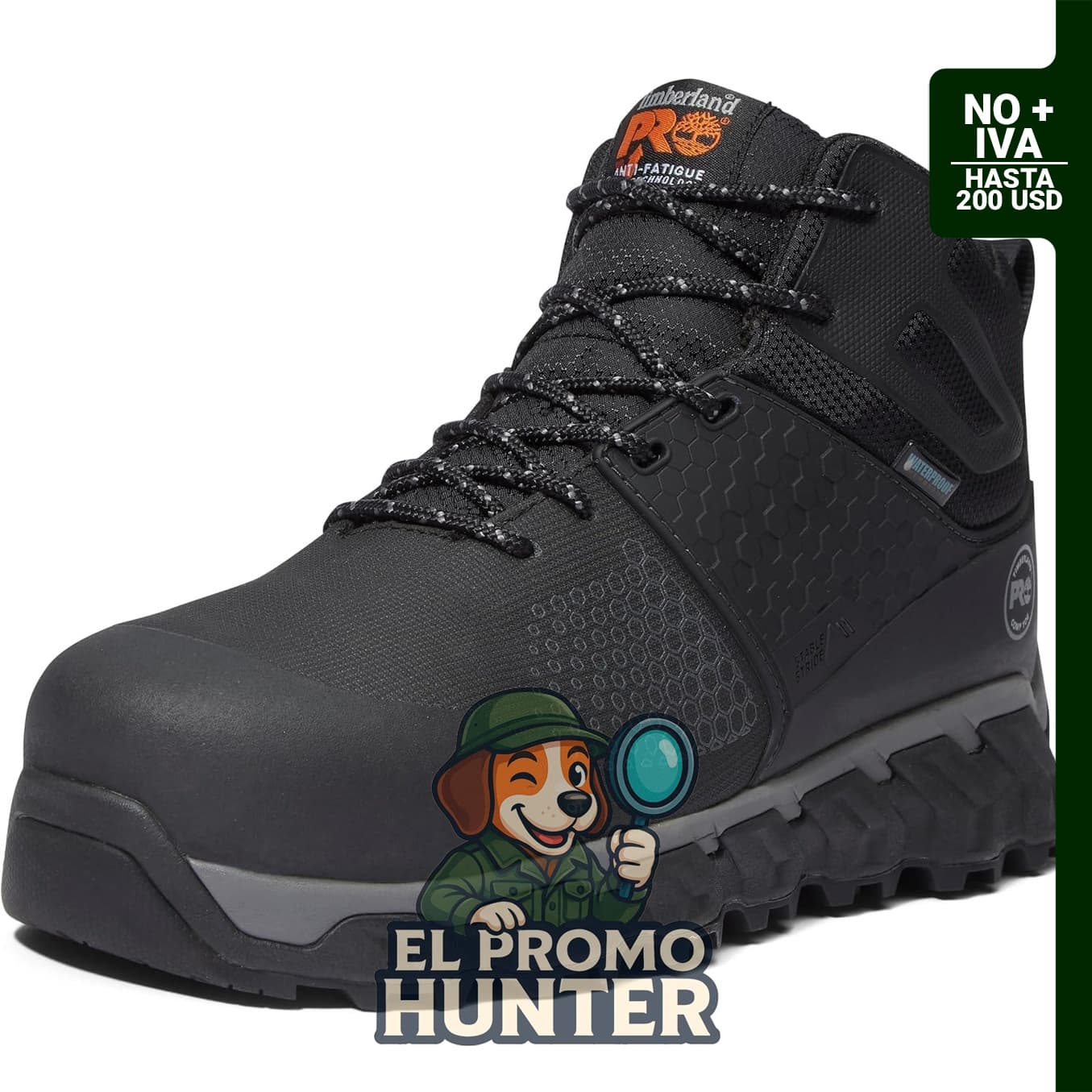 Botas de trabajo impermeables Timberland PRO Ridgework para hombre con puntera de seguridad compuesta.