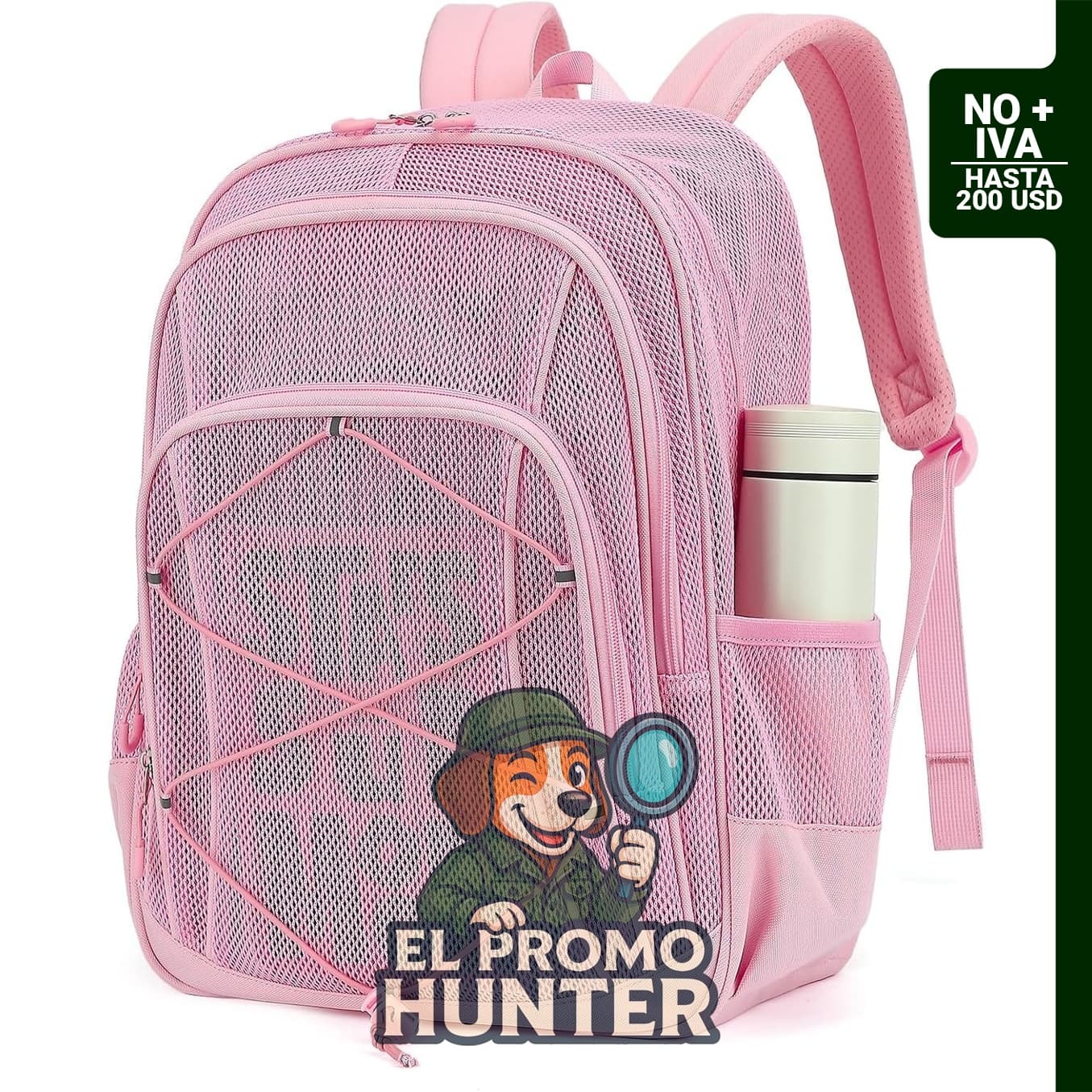 Mochila de malla transparente para niños y niñas, adecuada para escuela, playa y viajes al aire libre.