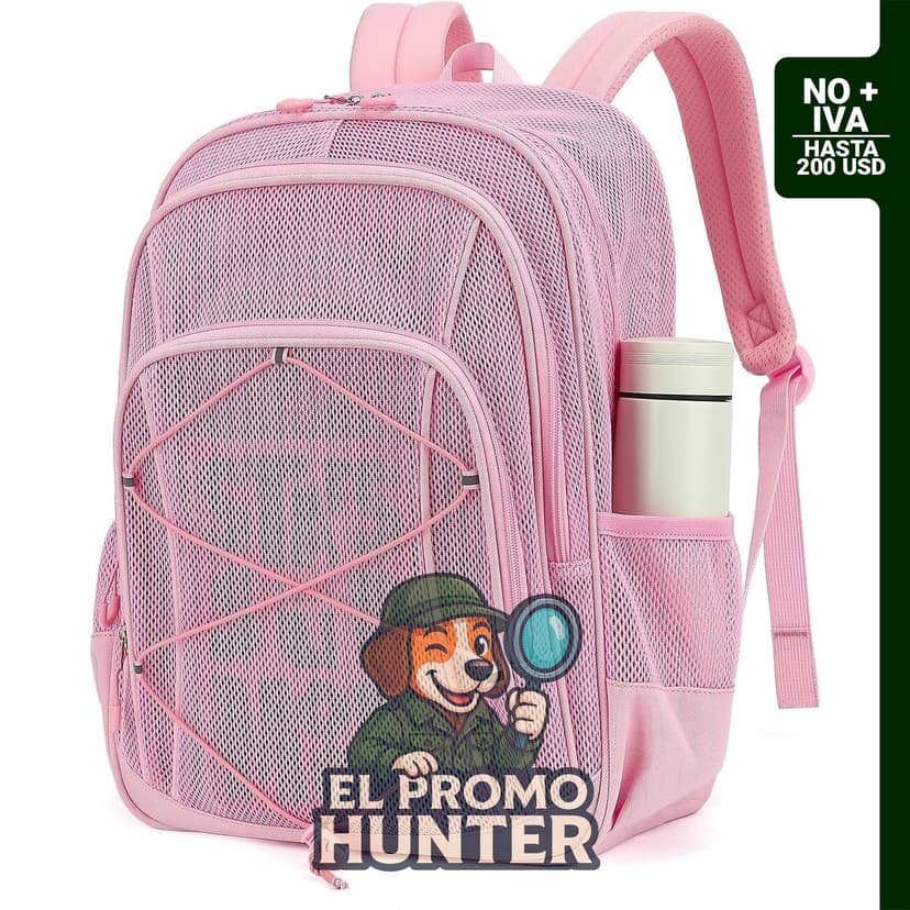 Mochila de malla transparente para niños y niñas, adecuada para escuela, playa y viajes al aire libre.