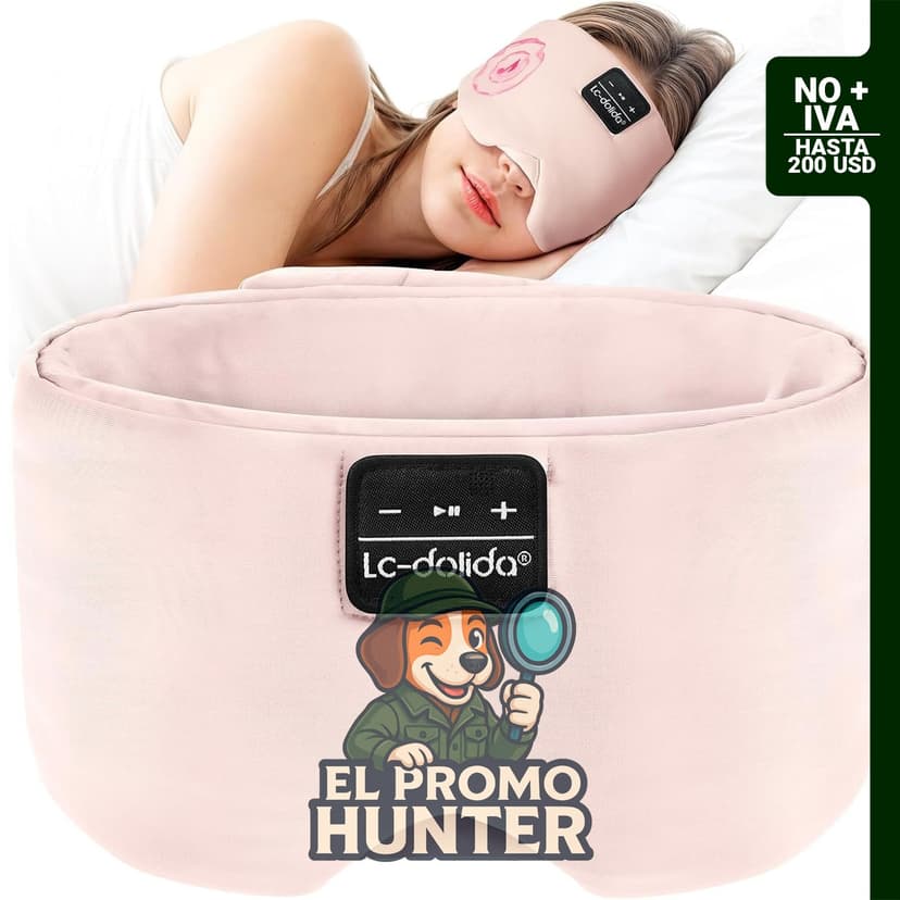 Máscara de dormir con auriculares Bluetooth 5.4, opaca y suave, diseñada para el descanso.