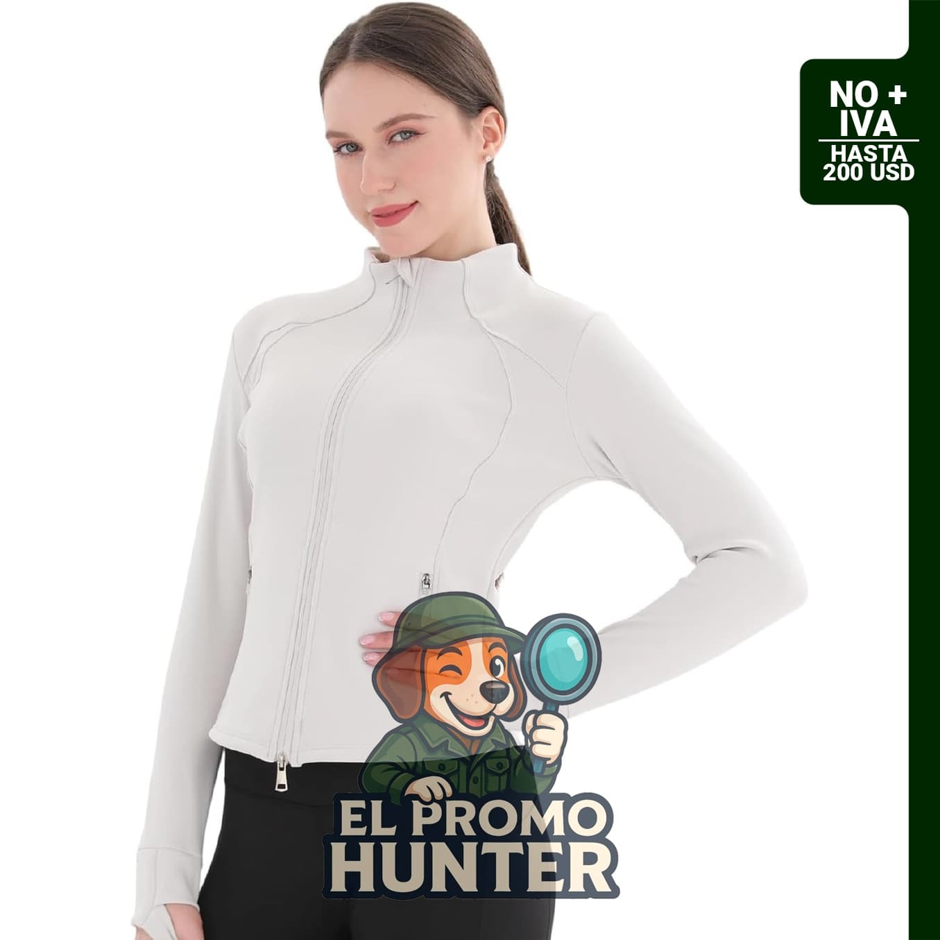 Chaqueta térmica de yoga para mujer, manga larga, con cremallera completa y forro polar para clima frío.