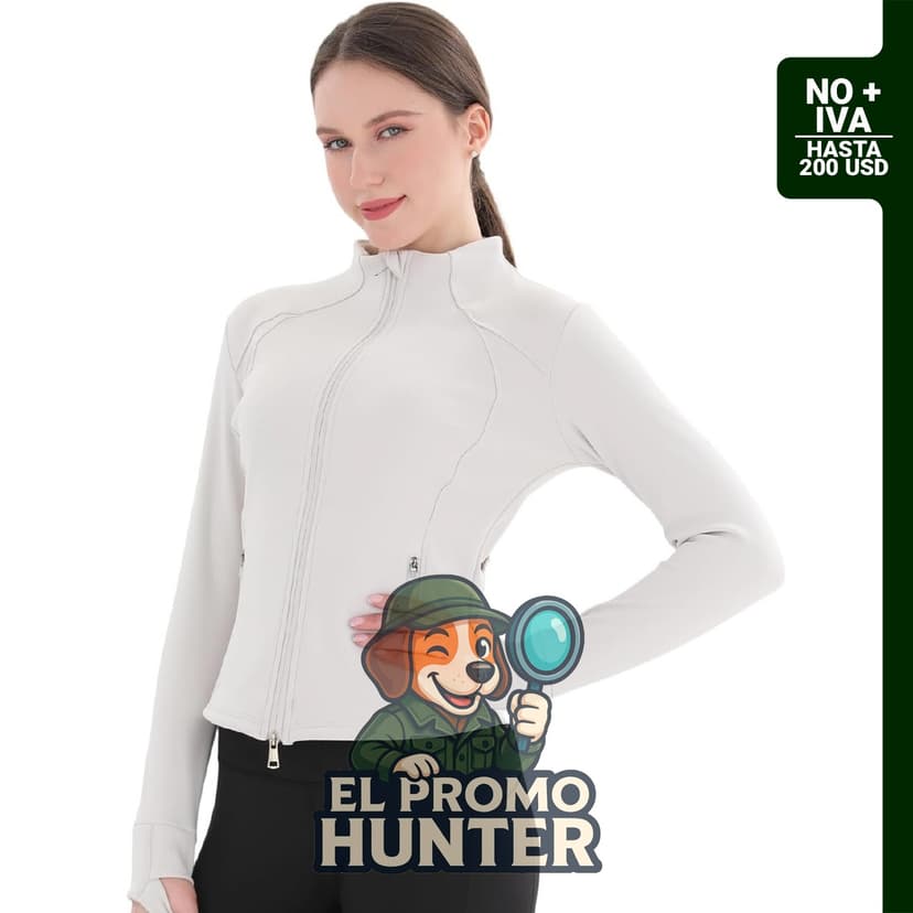 Chaqueta térmica de yoga para mujer, manga larga, con cremallera completa y forro polar para clima frío.