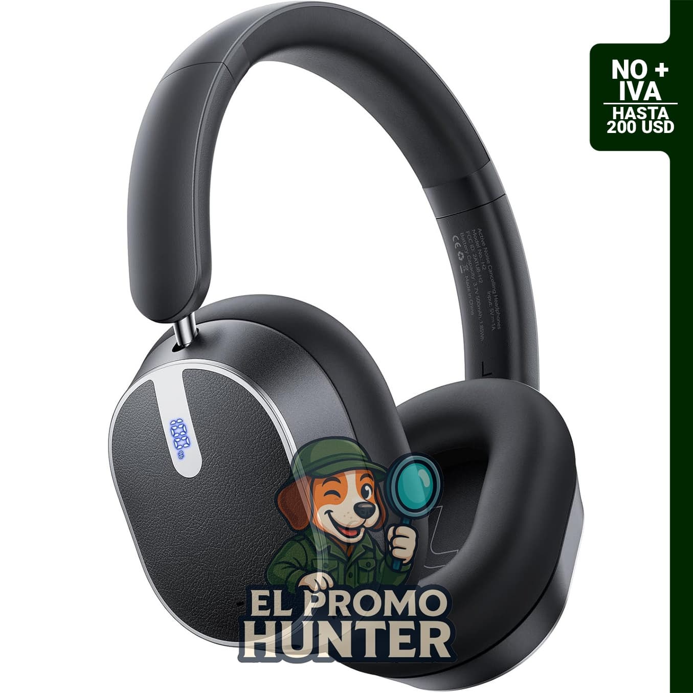 Auriculares inalámbricos con cancelación activa de ruido, 120 horas de duración de batería, Bluetooth 6.0, 6 micrófonos para llamadas.