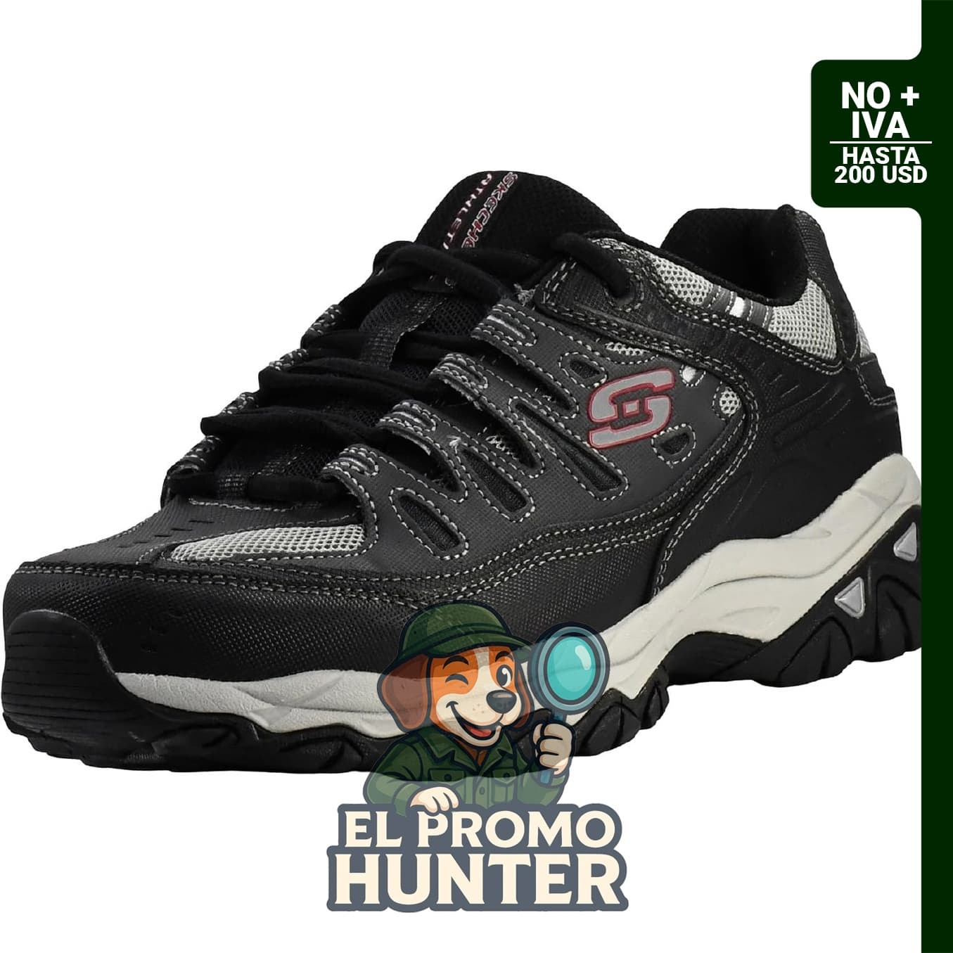 Zapatillas Skechers After Burn M. Fit para hombre, con parte superior de cuero y malla, y plantilla de espuma viscoelástica.