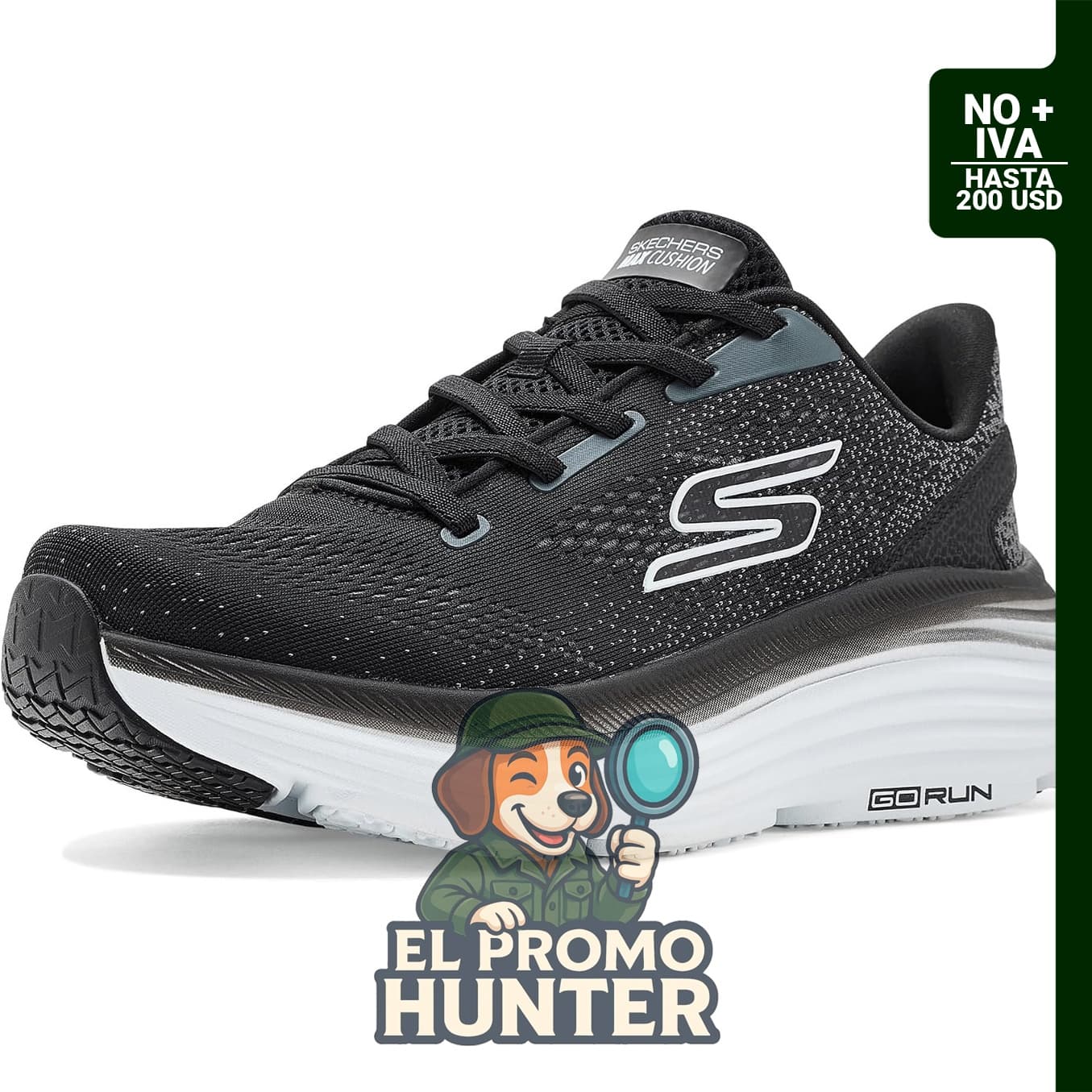 Zapatillas Skechers Max Cushioning Endeavour Kauska para hombre, con plantilla Air-Cooled Goga Mat y suela ligera.