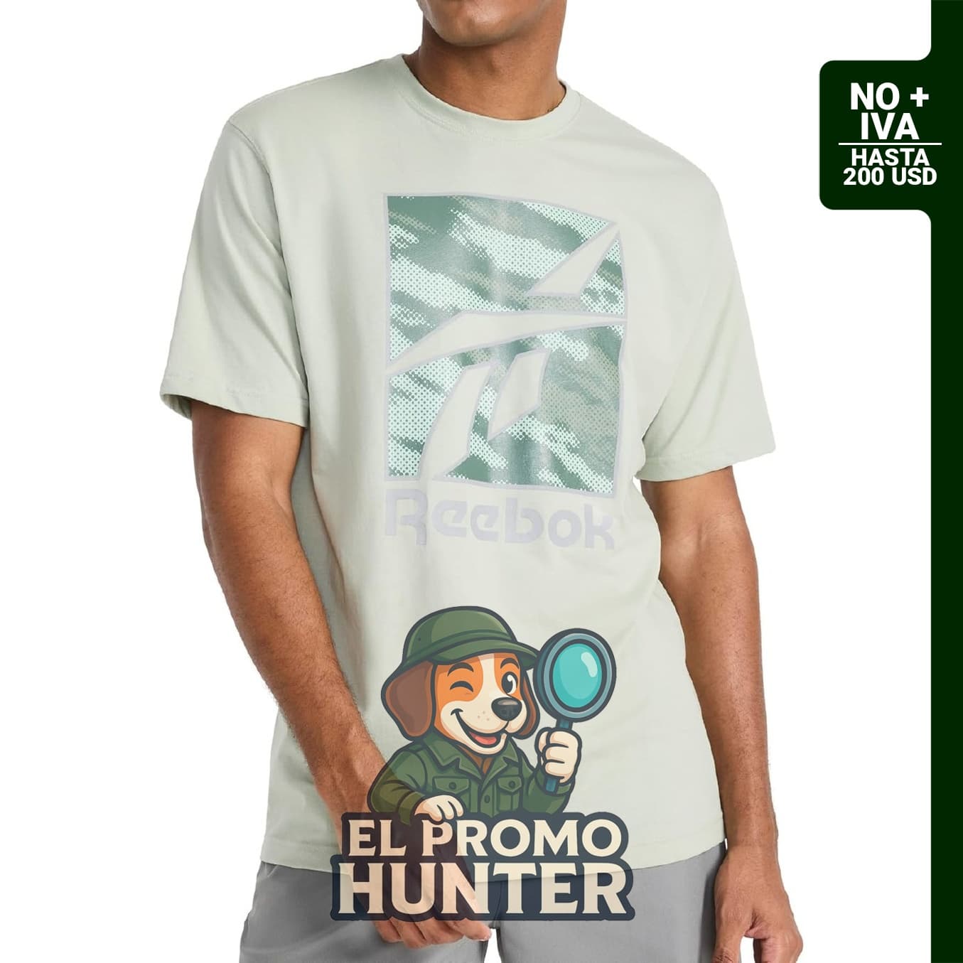 Camiseta Reebok para hombre, ajuste estándar, fabricada en una mezcla ligera de algodón y poliéster.