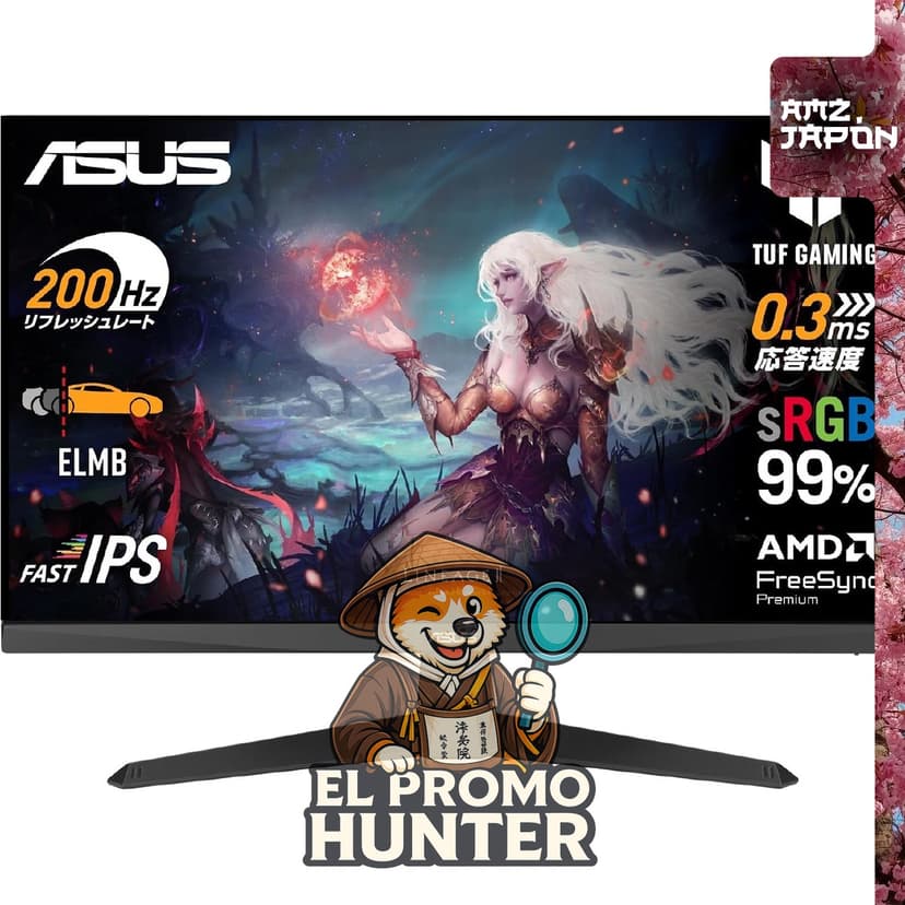 Monitor ASUS TUF Gaming VG259Q5A de 24.5" (62.2 cm) con resolución Full HD (1920x1080) y frecuencia de 200Hz.