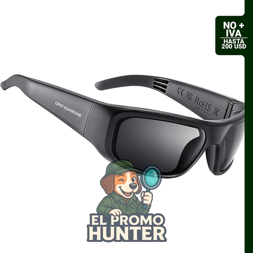 Gafas de sol Bluetooth con audio, ligeras y resistentes al agua, con control por voz y 10 horas de reproducción.