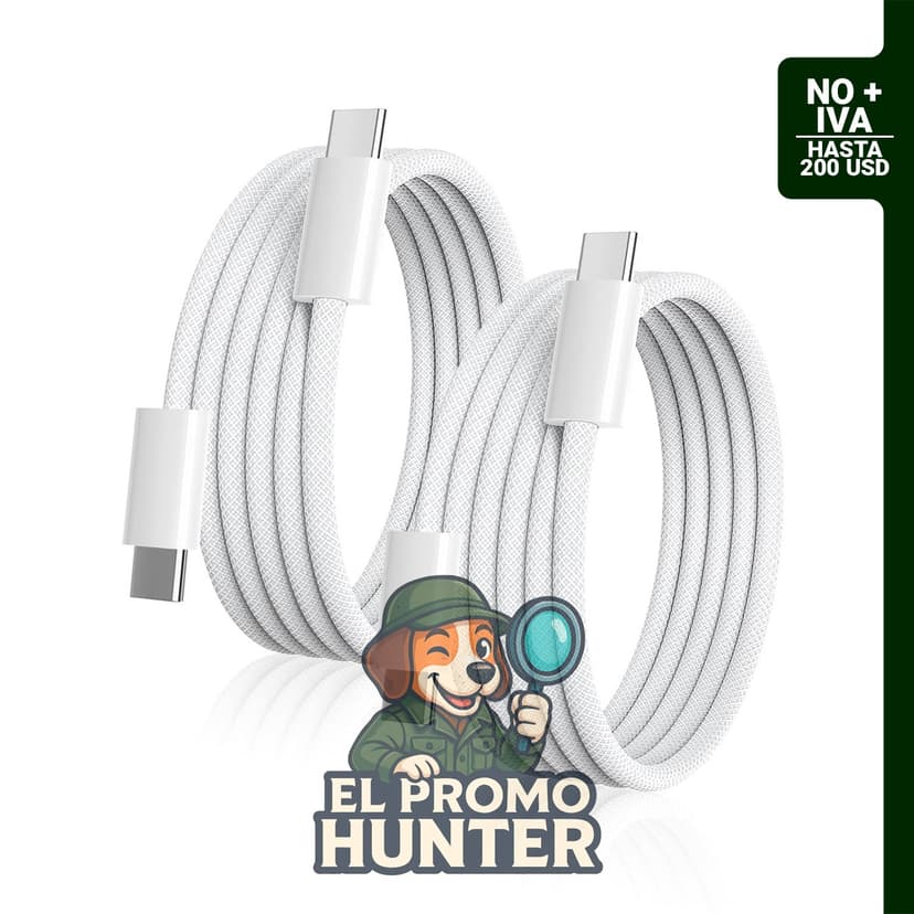Paquete de 2 cables USB C a USB C de 6 pies (1.83 m) y 60 W, compatible con dispositivos Apple y Samsung.