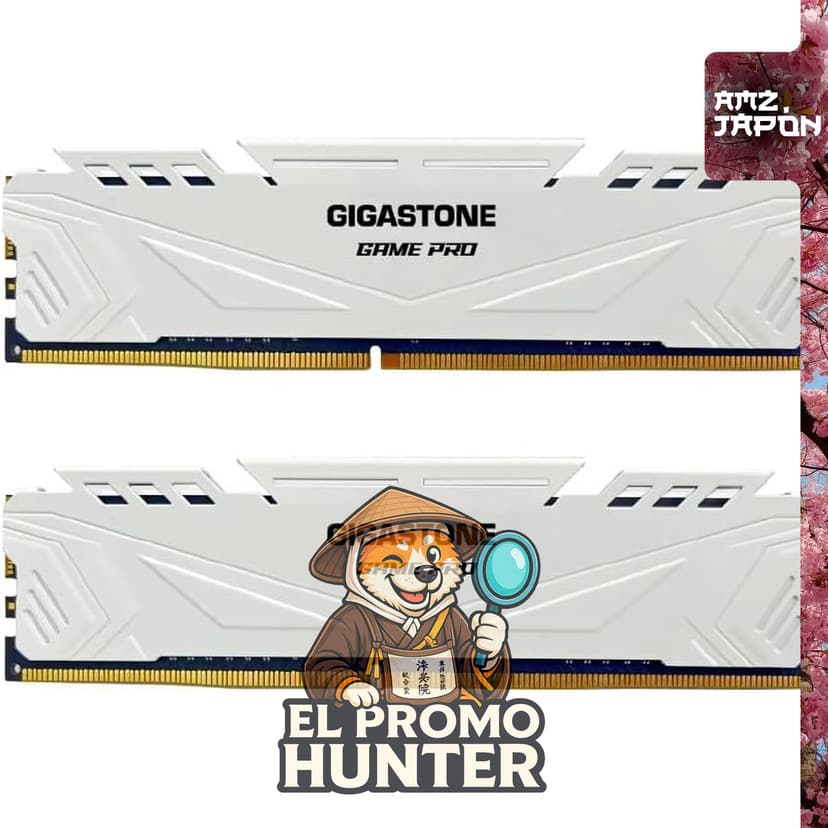 Módulo de memoria DDR4 GIGASTONE Game PRO de 32GB (2x16GB), 3200MHz, CL 16-18-18-40, compatible con Intel XMP 2.0 y AMD Ryzen.