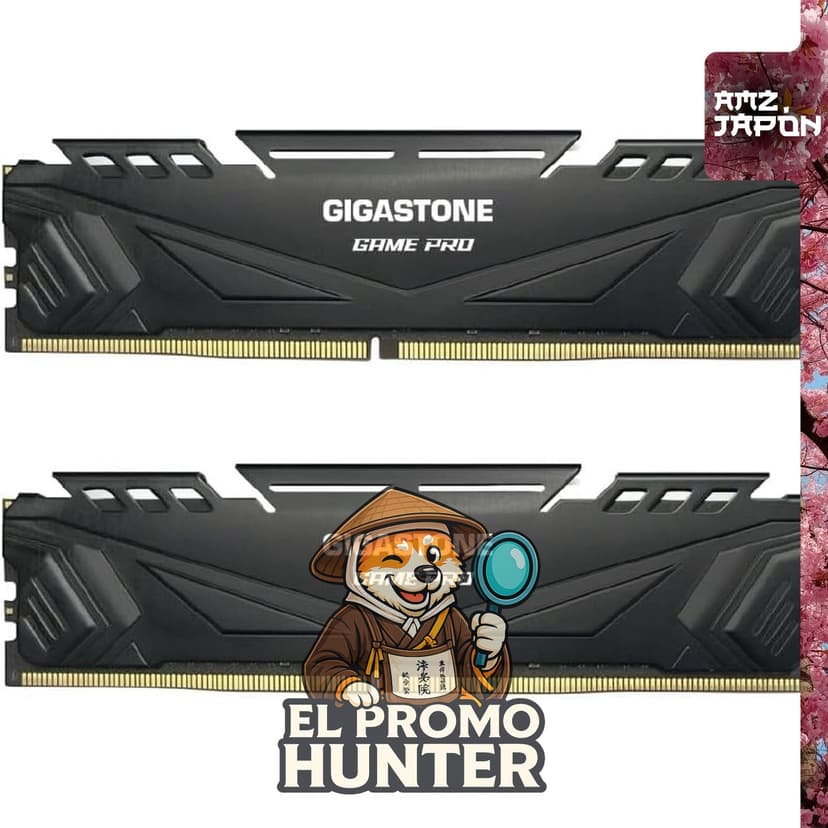 Módulo de memoria DDR4 GIGASTONE Game PRO 16GB (2x8GB) 3200MHz, compatible con Intel XMP 2.0 y AMD Ryzen.