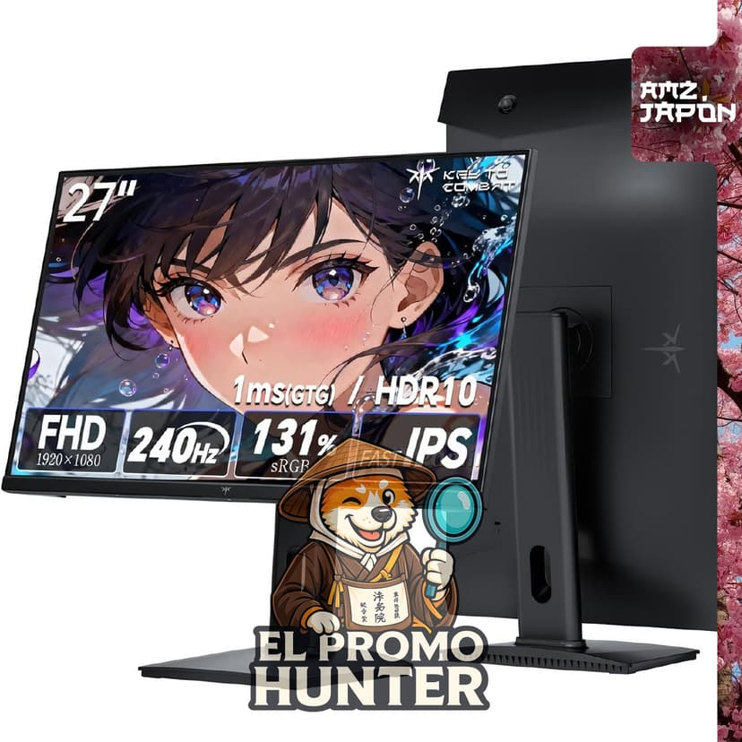 Monitor KTC H27F7 de 27" FHD, 240Hz, 1ms, Fast IPS, HDR10, sRGB 131%, relación de contraste 4000:1, compatible con Free Sync y G-Sync.