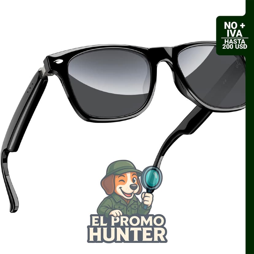 Lentes de sol polarizados Bluetooth con altavoz y control de voz, protección UV y lente de luz azul.