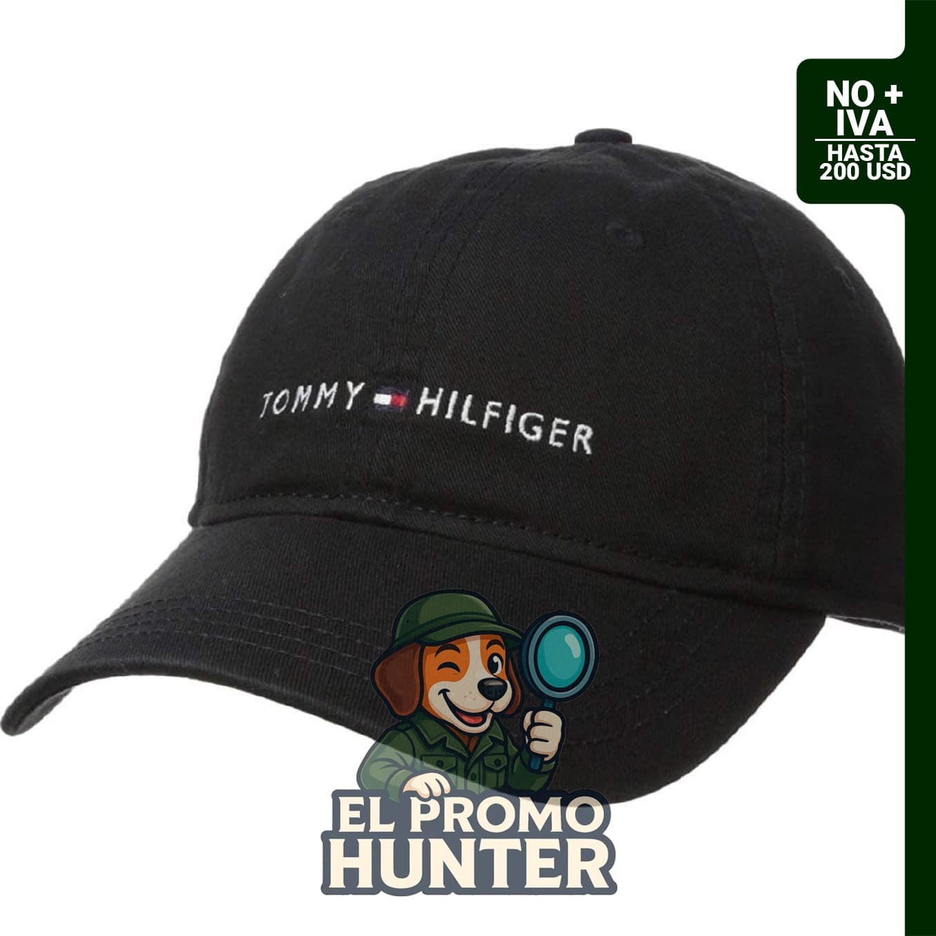 Gorra de béisbol ajustable de algodón con logo de Tommy Hilfiger para hombre.