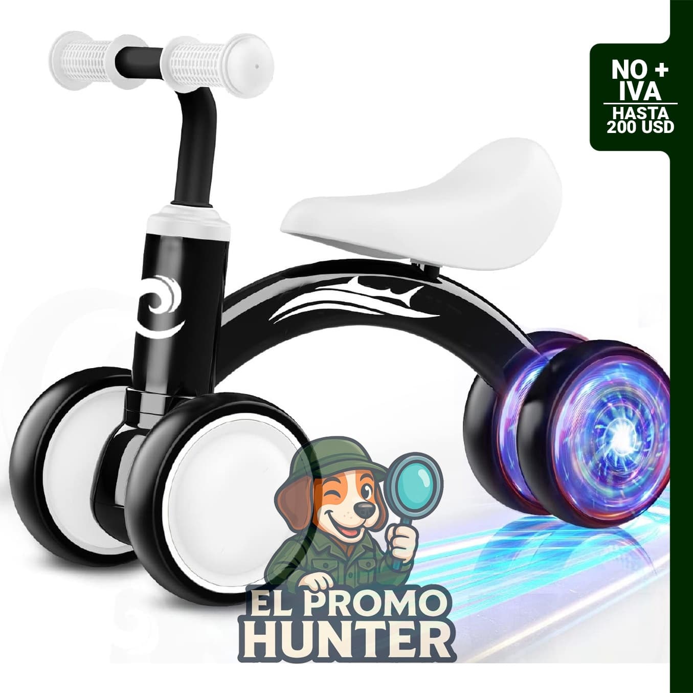 Bicicleta sin pedales Gamfeiny para bebés, adecuada para niños de 10 a 36 meses, con 4 ruedas silenciosas y asiento suave.