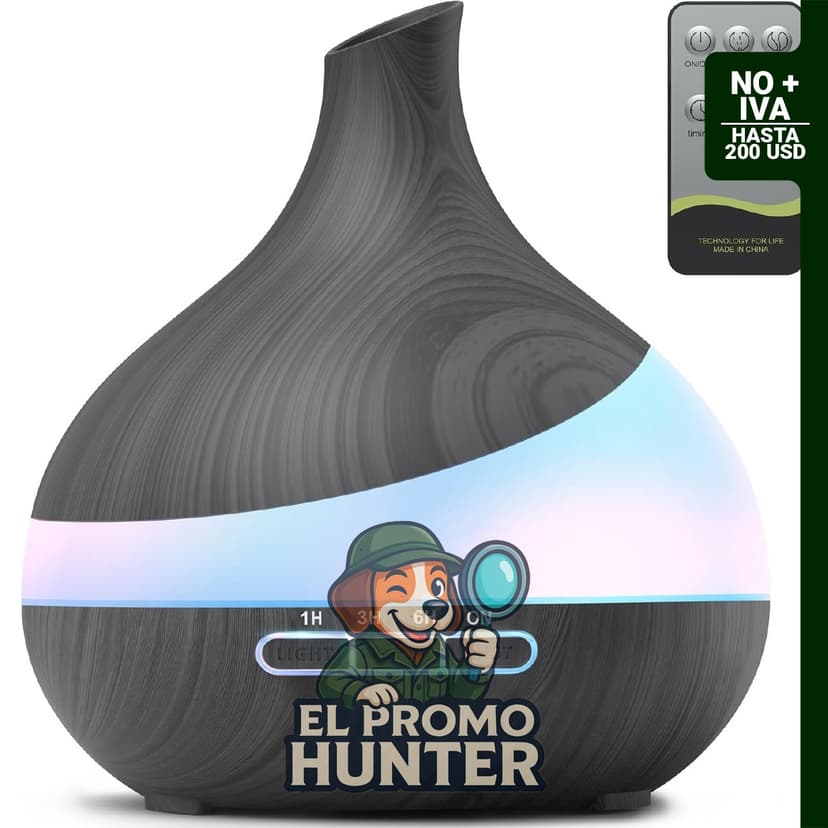 Difusor de aceite esencial de 16.9 fl oz con control remoto y luz nocturna LED de 14 colores.