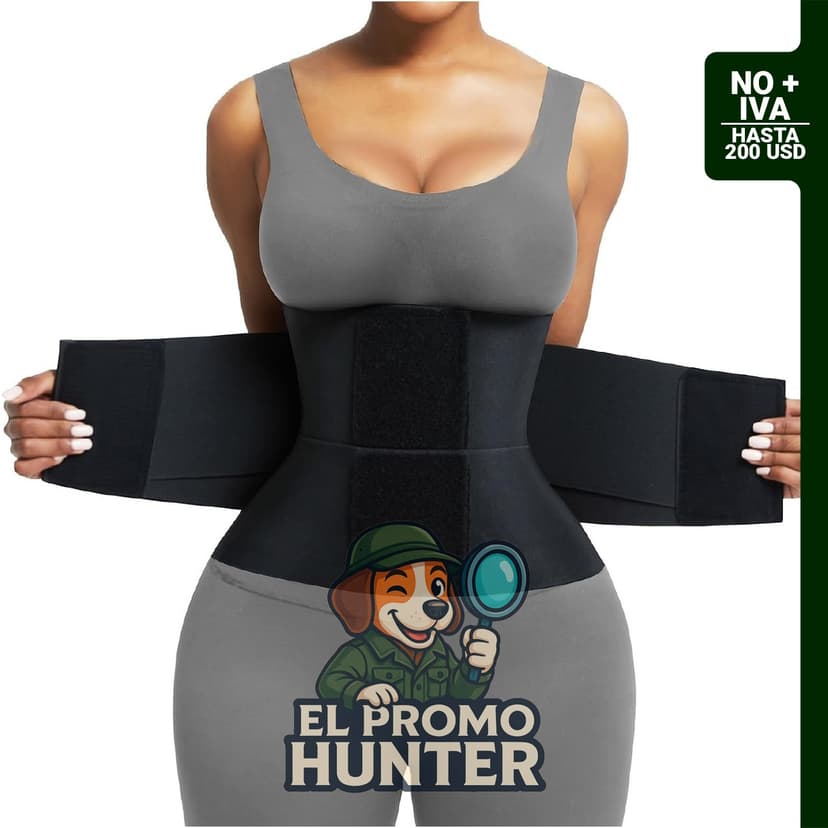 Cinturón reductor de cintura con triple envoltura, diseñado para control abdominal y moldeado corporal.