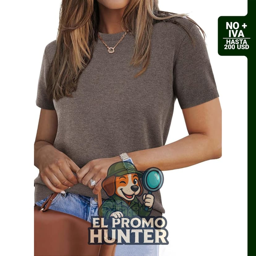 Suéter de verano de mezcla de lana para mujer, estilo informal y holgado.