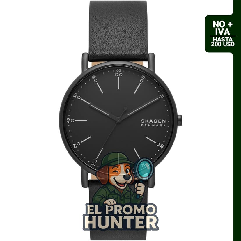 Reloj minimalista de acero inoxidable Skagen Signatur para hombre.