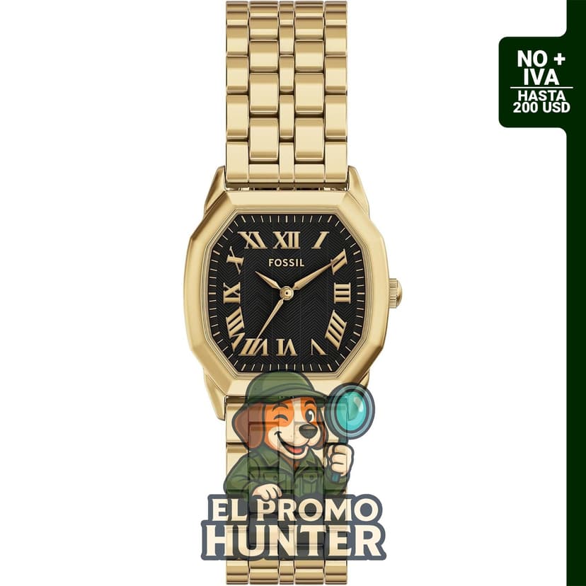 Reloj de pulsera de acero inoxidable Fossil Harlow con tres manecillas para mujer.