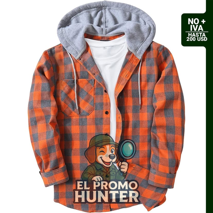 Camisa de sudadera con capucha de franela para hombre, con botones y bolsillos, de manga larga.