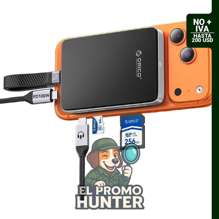 Carcasa magnética para SSD M.2 NVMe con lector de tarjetas TF/SD, compatible con iPhone 15/16/17 Pro Max Plus.