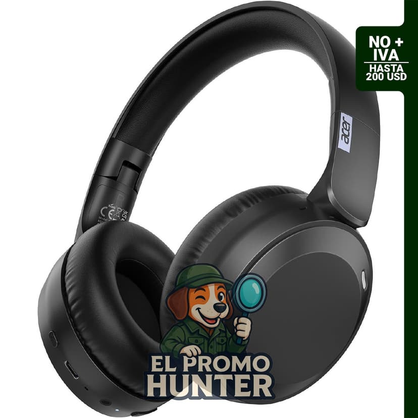 Auriculares inalámbricos Bluetooth Acer OHR205, con controladores de 40 mm y 70 horas de reproducción.