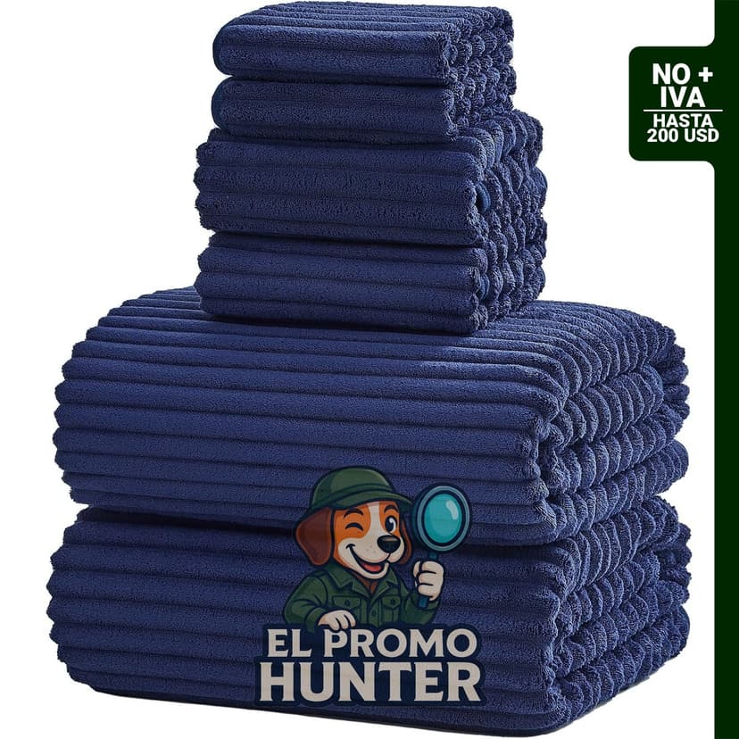 Juego de toallas de baño de microfibra de 6 piezas, incluye 2 toallas de baño extra grandes (76 x 152 cm), 2 toallas de mano y 2 paños de lavado.