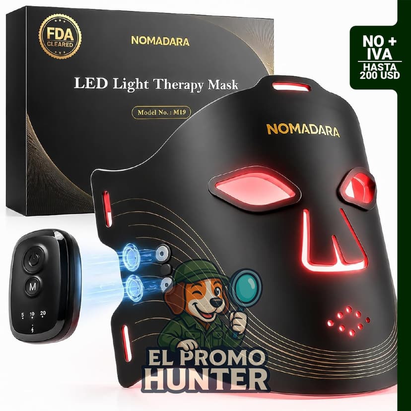 Máscara facial LED inalámbrica con 336 luces para el cuidado de la piel.