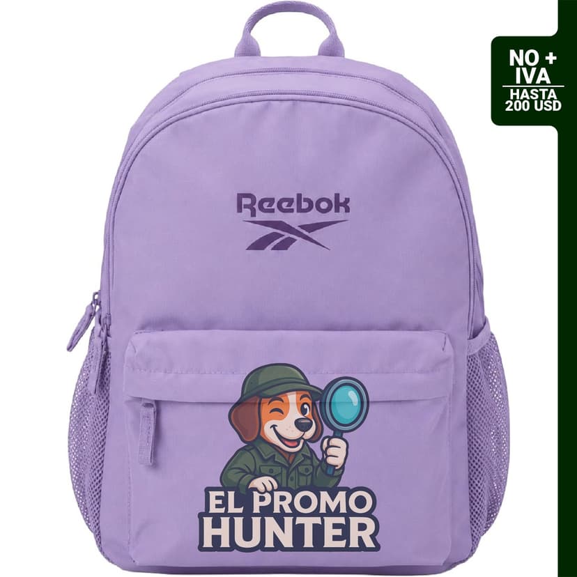 Mochila Reebok Element, ligera y multiusos, con compartimento para laptop y múltiples bolsillos organizadores.