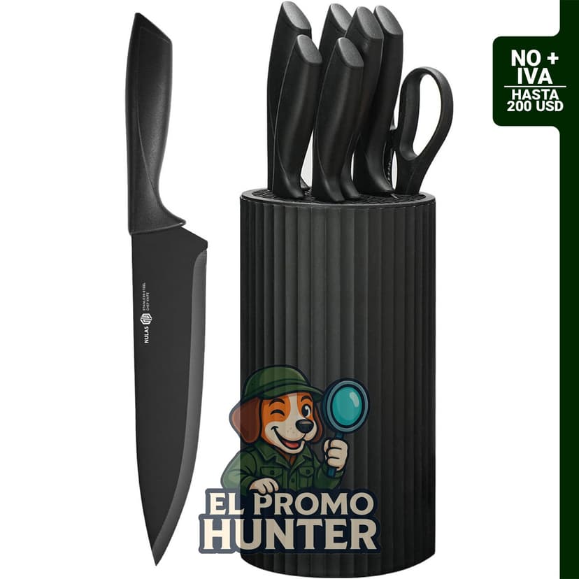 Juego de cuchillos de cocina de 8 piezas con bloque universal, apto para lavavajillas.