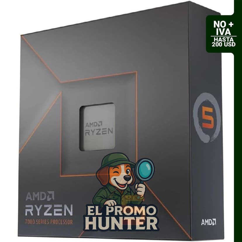 Procesador AMD Ryzen 5 7600X de escritorio, 6 núcleos y 12 hilos.