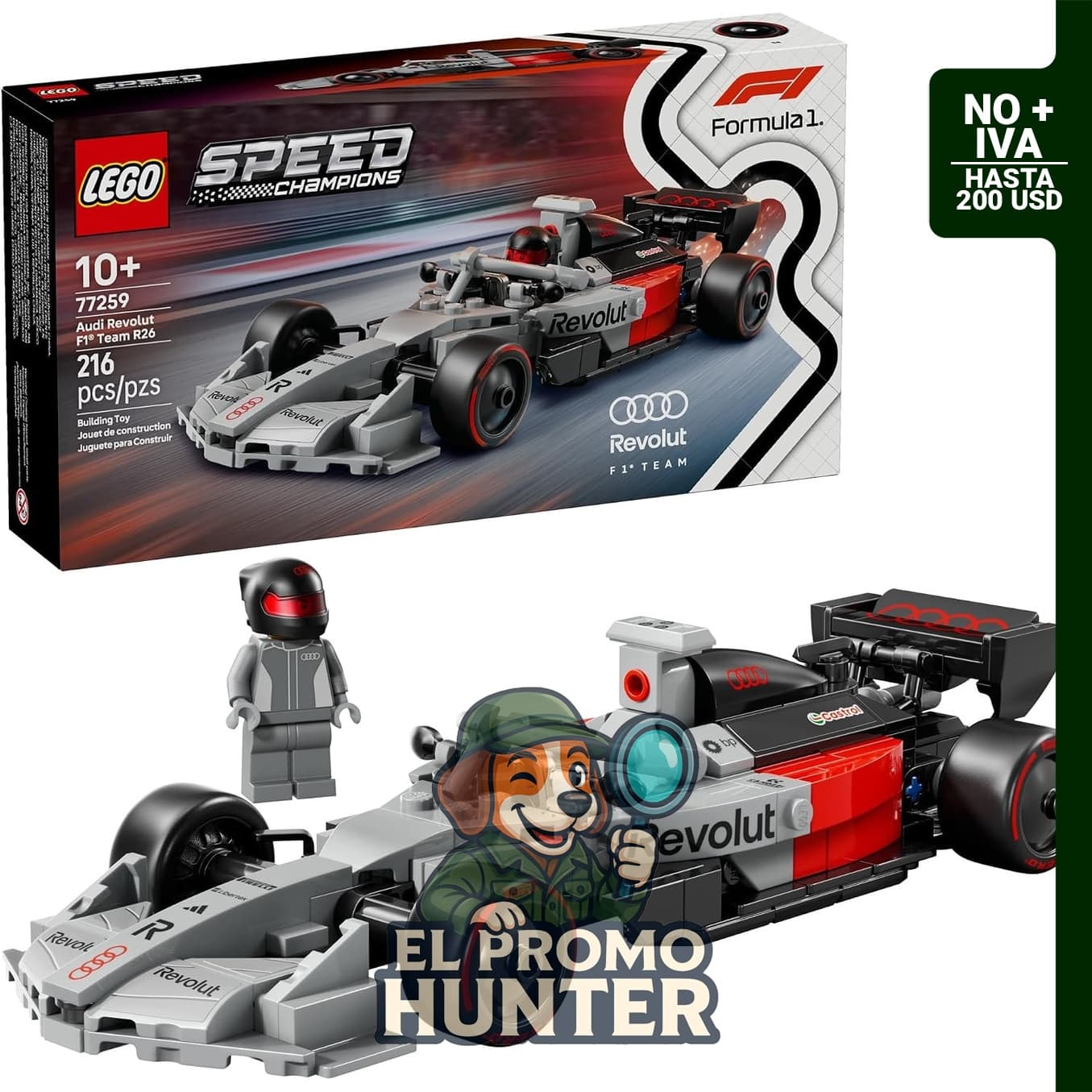 LEGO Speed Champions Audi Revolut F1 Team R26, juego de construcción para niños a partir de 10 años.