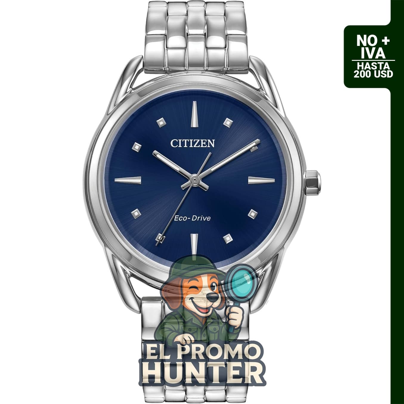 Reloj clásico Eco-Drive para mujer de acero inoxidable.