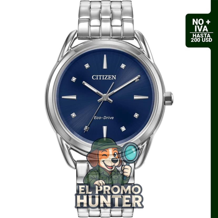 Reloj clásico Eco-Drive para mujer de acero inoxidable.