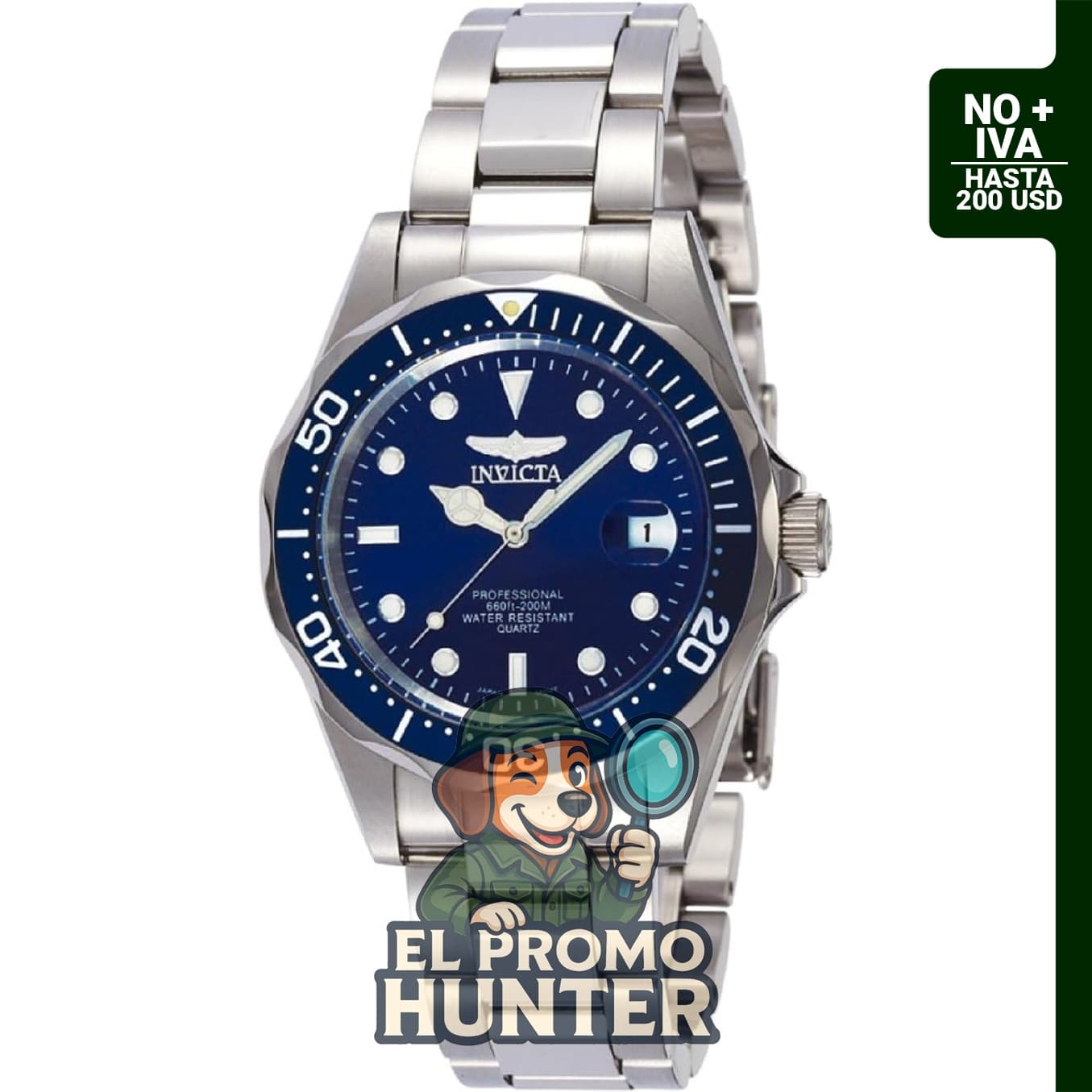 Reloj de buceo para hombre Invicta Pro Diver, resistente al agua y con diseño clásico.